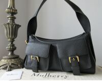 Mulberry Maggie Shoulder Bag in Black Natural Leather