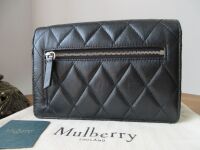 Mulberry Quilted Small Darley Shoulder Clutch in Black Shiny Calf Leather