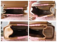 Miu Miu Pattina Bicolore Top Handle Shoulder Satchel in Caramel Lamb Nappa 