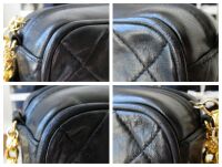 Chanel Vintage Small Camera Tassle Bag in Black Lambskin with Gold Hardware