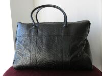Mulberry Piccadilly Large  Bayswater Travel Holdall in Black Silky Snake Pr