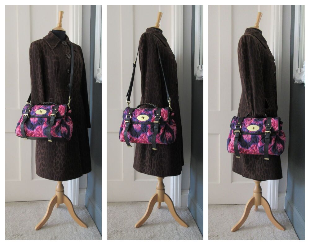 Mulberry Regular Alexa in Plum Loopy Leopard Quilted Denim