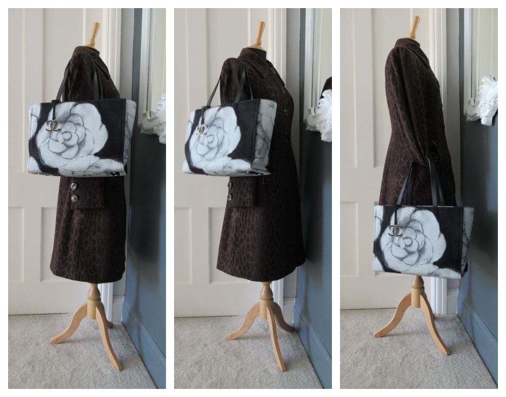 Chanel Large Shoulder Tote in Camellia Printed Canvas