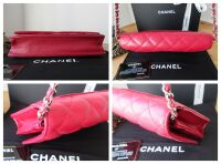 Chanel Classic Wallet on Chain WoC in Red Caviar with Shiny Silver Hardware