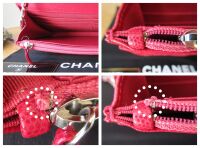Chanel Classic Wallet on Chain WoC in Red Caviar with Shiny Silver Hardware
