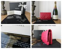 Chanel Classic Wallet on Chain WoC in Red Caviar with Shiny Silver Hardware