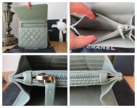 Chanel Square Wallet on Chain WoC in Iridescent Khaki Caviar Leather