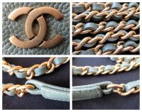 Chanel Square Wallet on Chain WoC in Iridescent Khaki Caviar Leather