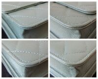 Chanel Square Wallet on Chain WoC in Iridescent Khaki Caviar Leather