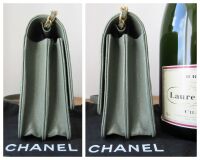 Chanel Square Wallet on Chain WoC in Iridescent Khaki Caviar Leather