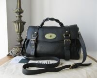 Mulberry Alexa in Black Heavy Grain