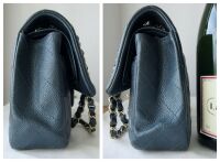 Chanel Classic Medium Double Flap in Navy Blue Pearly Blue Caviar