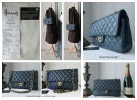 Chanel Classic Medium Double Flap in Navy Blue Pearly Blue Caviar