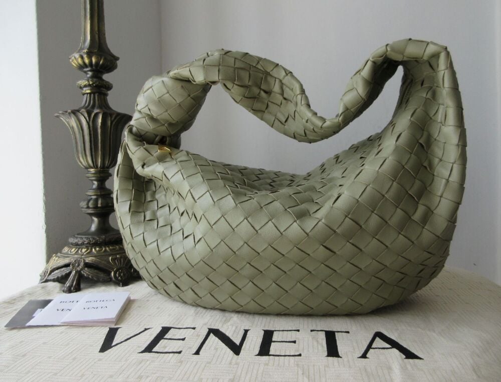 Bottega Veneta Small Jodie in Travertine Green Intrecciato