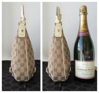Gucci Vintage Abbey D Ring Small Zipped Hobo in Ivory Beige GG Canvas