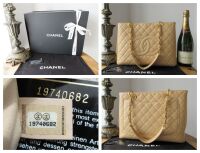 Chanel Classic Grand Shopping Tote GST in Beige Caviar with Gold Hardware