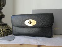 Mulberry Classic Postmans Long Locked Continental Flap Purse Wallet in Blac