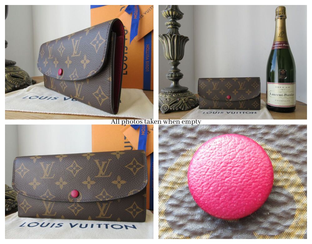 Louis Vuitton Emilie Continental Purse Wallet in Monogram Fuchsia