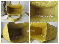 Loewe Paula's Ibiza Small Logo Raffia Tote Bag in Amarillo Yellow