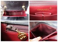 Chanel Vintage Mini Square Single Flap in Black Lambskin with 24ct Gold Har