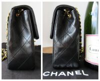 Chanel Vintage Mini Square Single Flap in Black Lambskin with 24ct Gold Har