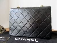 Chanel Vintage Mini Square Single Flap in Black Lambskin with 24ct Gold Har