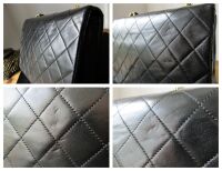 Chanel Vintage Mini Square Single Flap in Black Lambskin with 24ct Gold Har