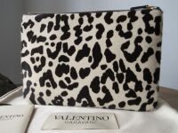 Valentino Garavani VLogo Signature Medium Zip Pouch Clutch in Leopard Print