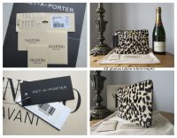 Valentino Garavani VLogo Signature Medium Zip Pouch Clutch in Leopard Print