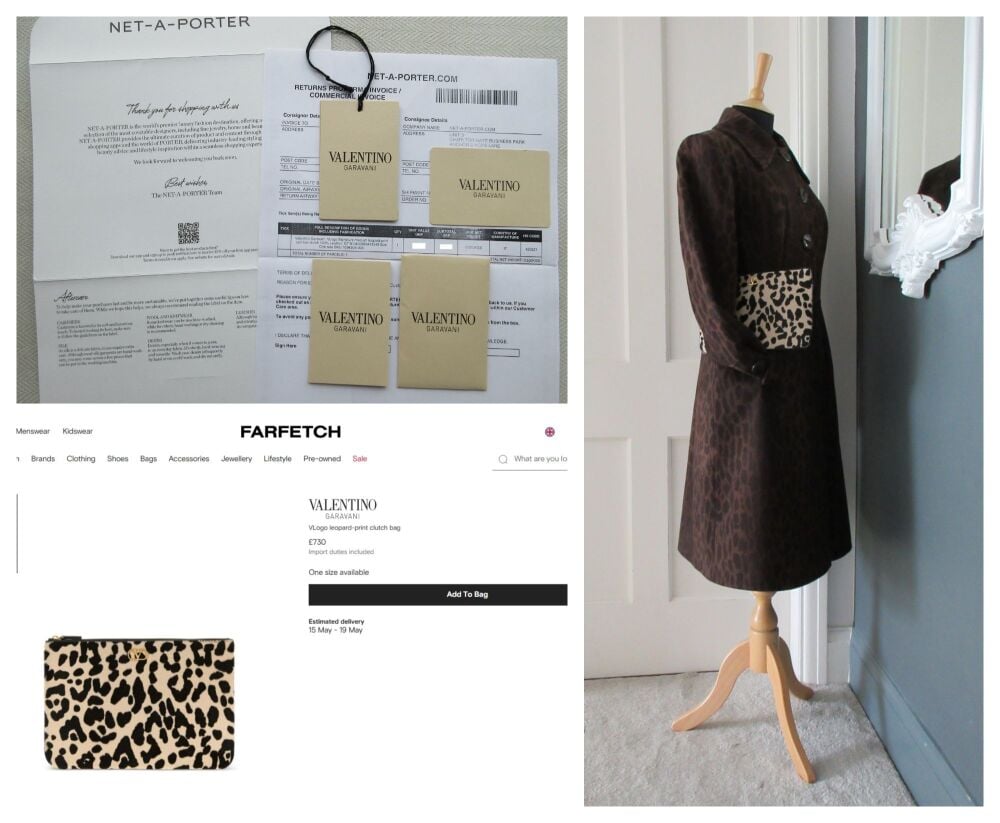 Valentino Garavani VLogo Signature Medium Zip Pouch Clutch in Leopard Printed Calf Hair