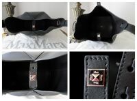 Max Mara Small Bucket Bag in Black Calfskin
