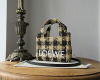 Loewe Paula's Ibiza Mini Raffia Gingham Tote Bag