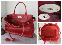 Mulberry Classic Bayswater Tote in Poppy Red Coloured Natural Vegetable Tan