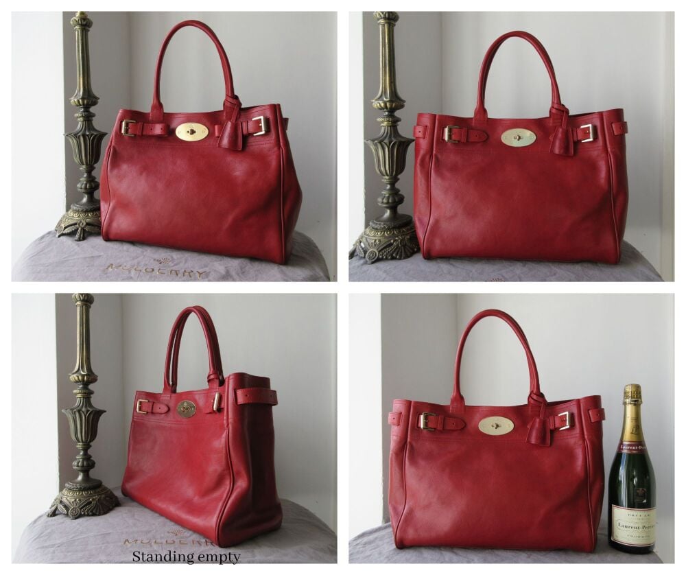Mulberry Classic Bayswater Tote in Poppy Red Coloured Natural Vegetable Tanned Leather