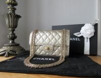 Chanel 224 Mini Reissue Mademoiselle Single Flap in Champagne Gold Distress