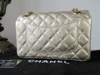Chanel 224 Mini Reissue Mademoiselle Single Flap in Champagne Gold Distress