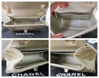 Chanel 224 Mini Reissue Mademoiselle Single Flap in Champagne Gold Distress