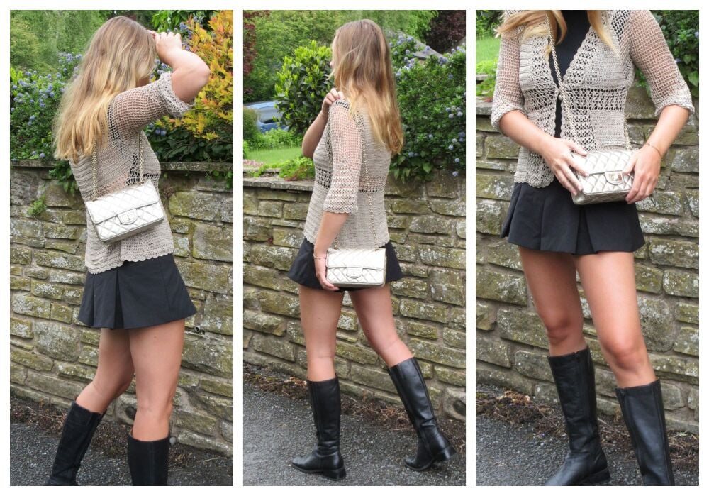 Chanel 224 Mini Reissue Mademoiselle Single Flap in Champagne Gold Distressed Calfskin