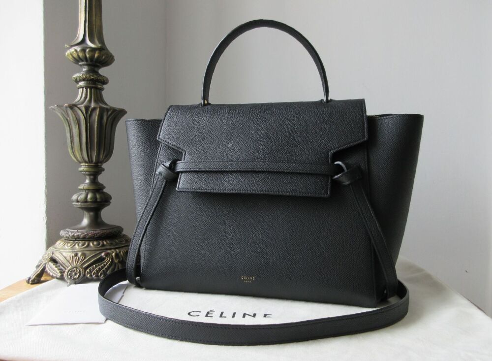 C&Eacute;LINE Mini Belt Bag in Black Grained Calfskin
