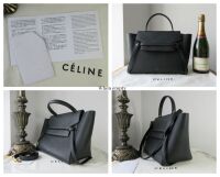C&Atilde;LINE Mini Belt Bag in Black Grained Calfskin