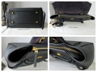 C&Atilde;LINE Mini Belt Bag in Black Grained Calfskin