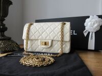 Chanel 224 Mini Reissue Mademoiselle Single Flap in Ivory Cream Distressed 