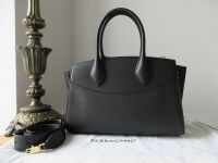 Salvatore Ferragamo New Studio Soft Bag (M) in Black Calfskin