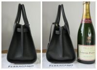 Salvatore Ferragamo New Studio Soft Bag (M) in Black Calfskin