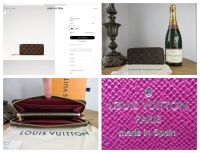 Louis Vuitton Clemence Long Zip Around Continental Wallet in Monogram Fuchs