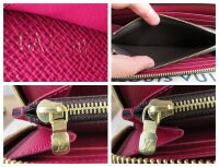 Louis Vuitton Clemence Long Zip Around Continental Wallet in Monogram Fuchs