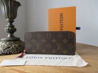 Louis Vuitton Clemence Long Zip Around Continental Wallet in Monogram Fuchs
