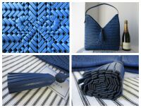Anya Hindmarch The Neeson Tasseled Woven Hobo in Monday Blue Capra Leather