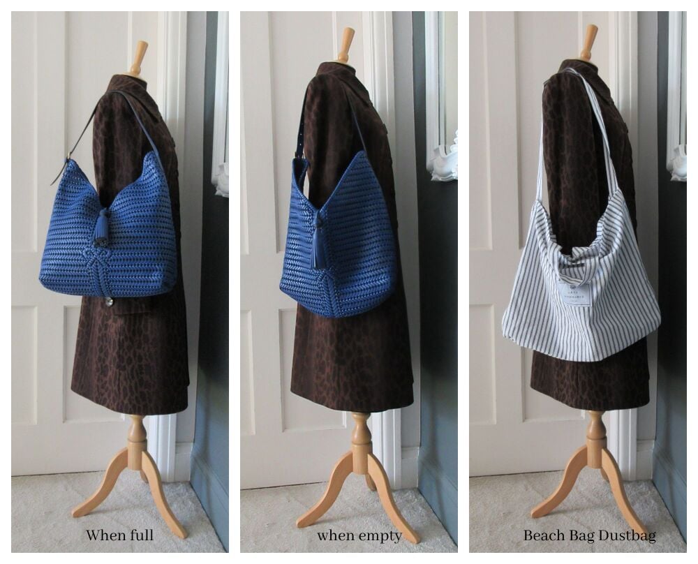 Anya Hindmarch The Neeson Tasseled Woven Hobo in Monday Blue Capra Leather
