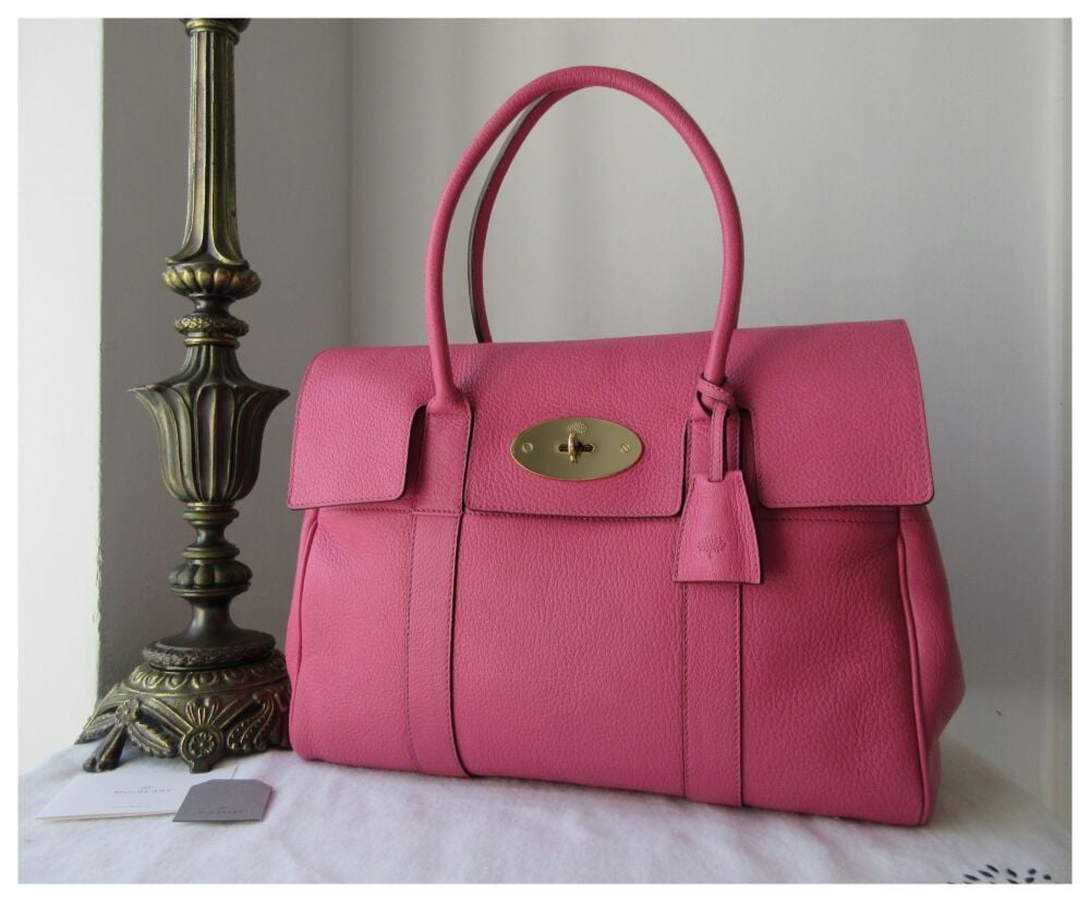 Mulberry Bayswater in Raspberry Glossy Goat Leather with Shiny Gold Hardware